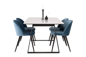 Estelle Matgrupp 140 cm Rektangulär med 4 Velvet stolar - Möbler - Bord & matgrupper - Matgrupper