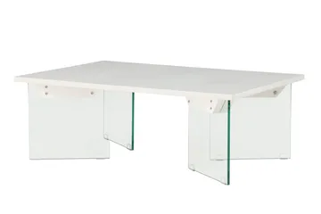 Ester Rektangulärt Soffbord i Trä och Glas - Vit - Möbler - Bord & matgrupper - Soffbord