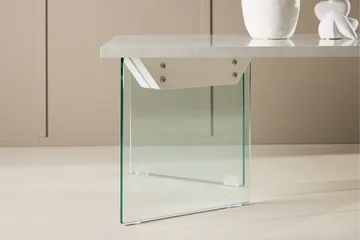 Ester Rektangulärt Soffbord i Trä och Glas - Vit - Möbler - Bord & matgrupper - Soffbord