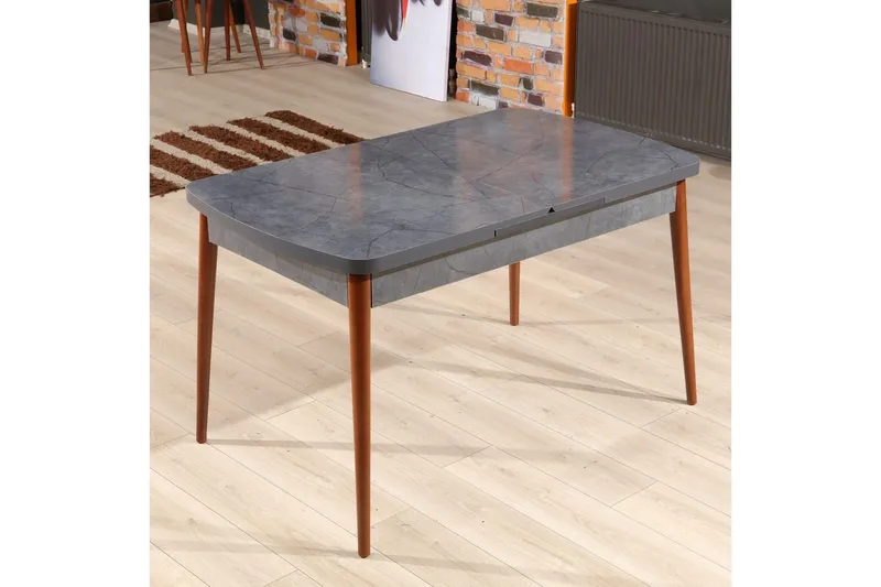 Evano Matbord 132 cm Rektangulär, Antracit/Valnöt