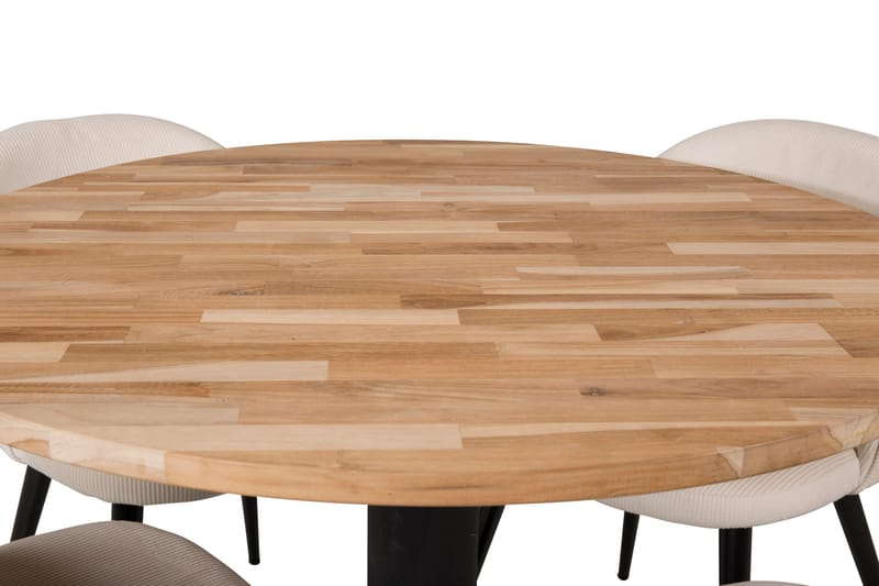 Ezra Matgrupp 100 cm Rund med 4 Sedavi Stolar - Beige - Möbler - Bord & matgrupper - Matgrupper