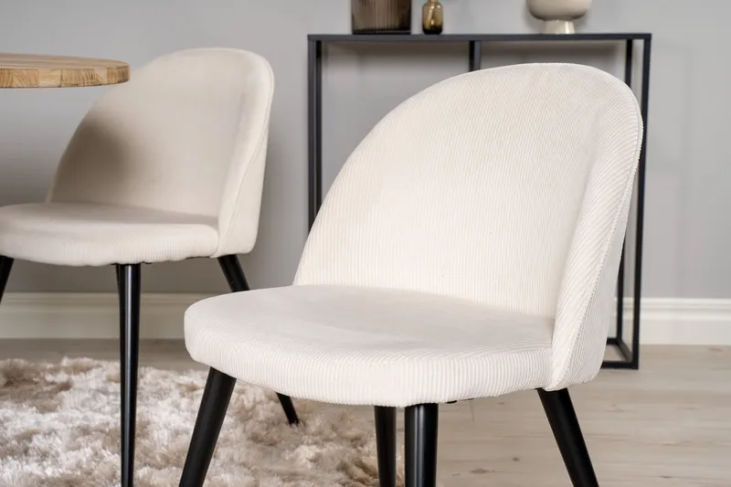 Ezra Matgrupp 100 cm Rund med 4 Sedavi Stolar - Beige - Möbler - Bord & matgrupper - Matgrupper