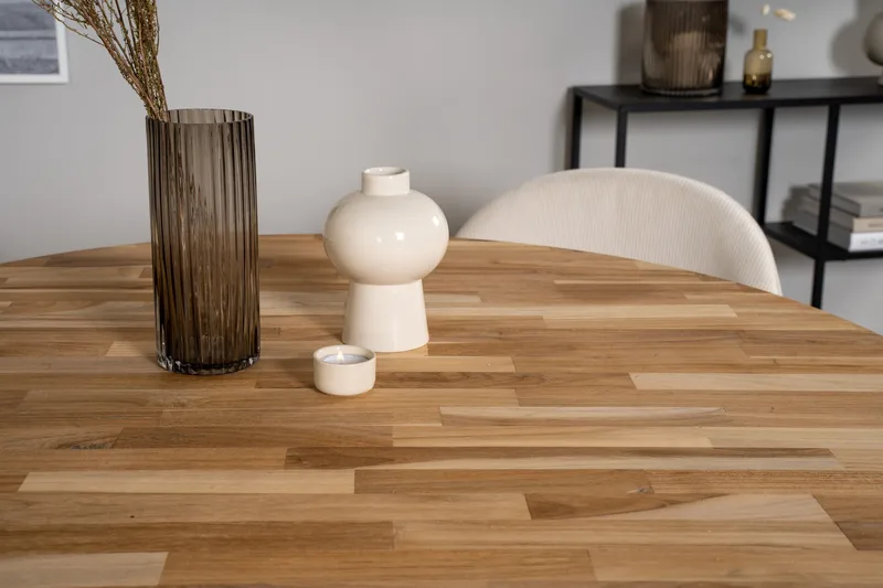 Ezra Matgrupp 100 cm Rund med 4 Sedavi Stolar - Beige - Möbler - Bord & matgrupper - Matgrupper