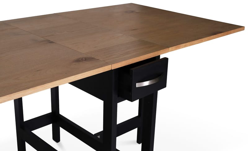 Fårö slagbord svart / ek - Svart/Ek - Möbler - Bord & matgrupper - Klaffbord & Hopfällbart bord