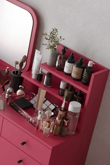 Fabrony Sminkbord med spegel 124 cm - Hallon - Möbler - Bord & matgrupper - Sminkbord & toalettbord