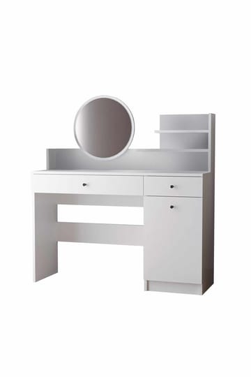 Fabrony Sminkbord med spegel 124 cm - Vit - Möbler - Bord & matgrupper - Sminkbord & toalettbord