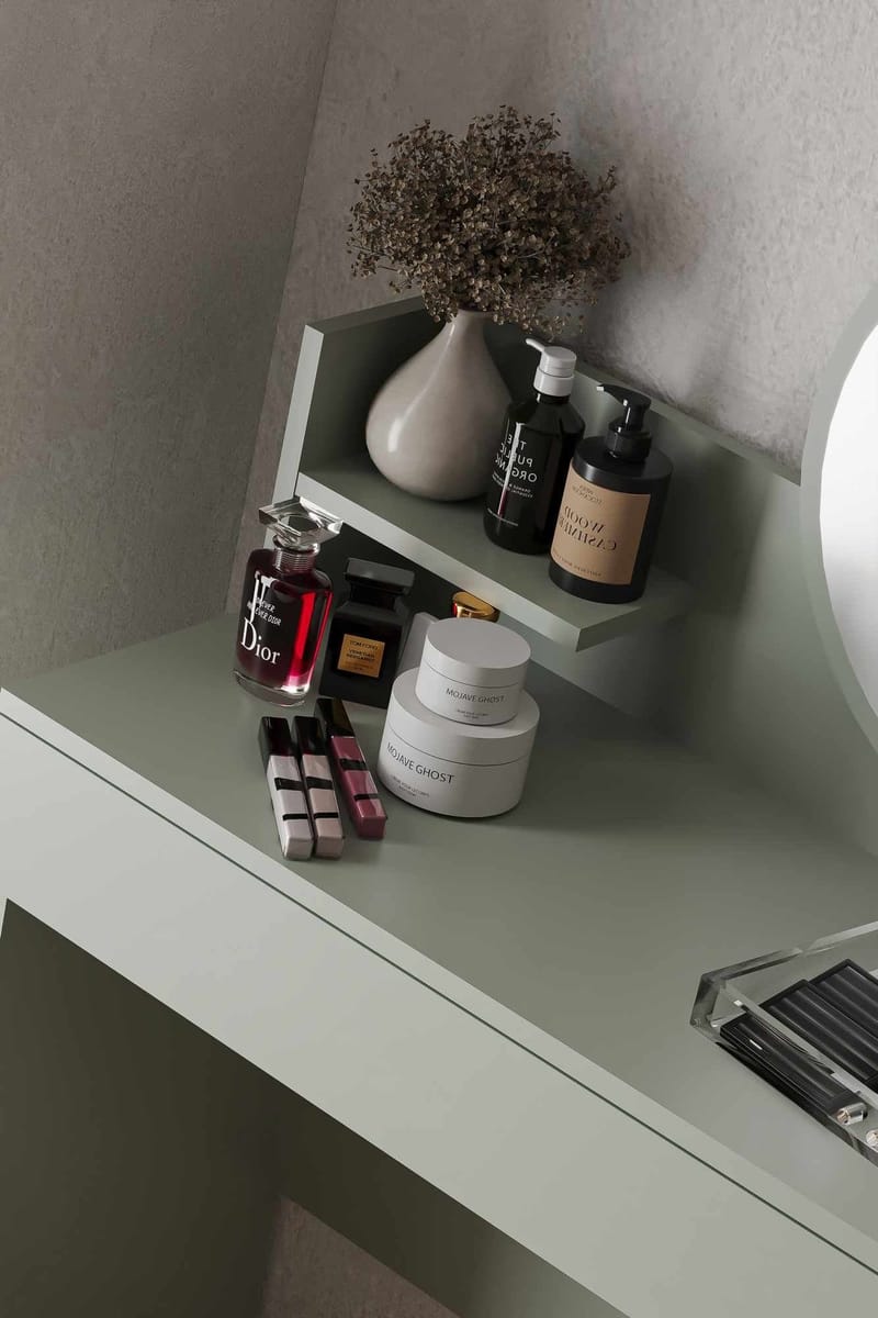 Fabrony Sminkbord med spegel 90 cm - Askgrön - Möbler - Bord & matgrupper - Sminkbord & toalettbord