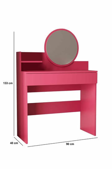 Fabrony Sminkbord med spegel 90 cm - Hallon - Möbler - Bord & matgrupper - Sminkbord & toalettbord
