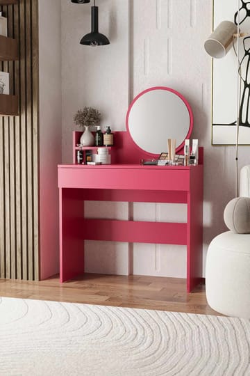 Fabrony Sminkbord med spegel 90 cm - Hallon - Möbler - Bord & matgrupper - Sminkbord & toalettbord