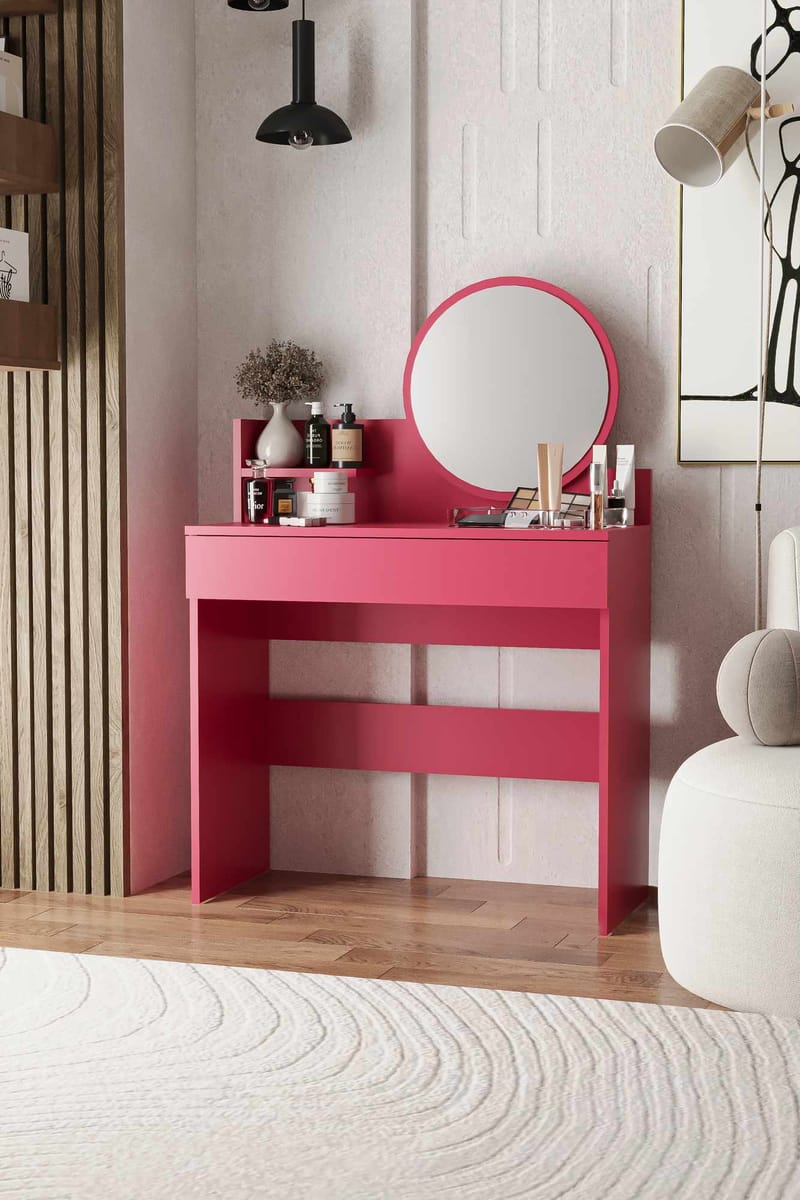 Fabrony Sminkbord med spegel 90 cm - Hallon - Möbler - Bord & matgrupper - Sminkbord & toalettbord