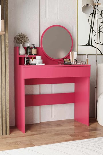 Fabrony Sminkbord med spegel 90 cm - Hallon - Möbler - Bord & matgrupper - Sminkbord & toalettbord