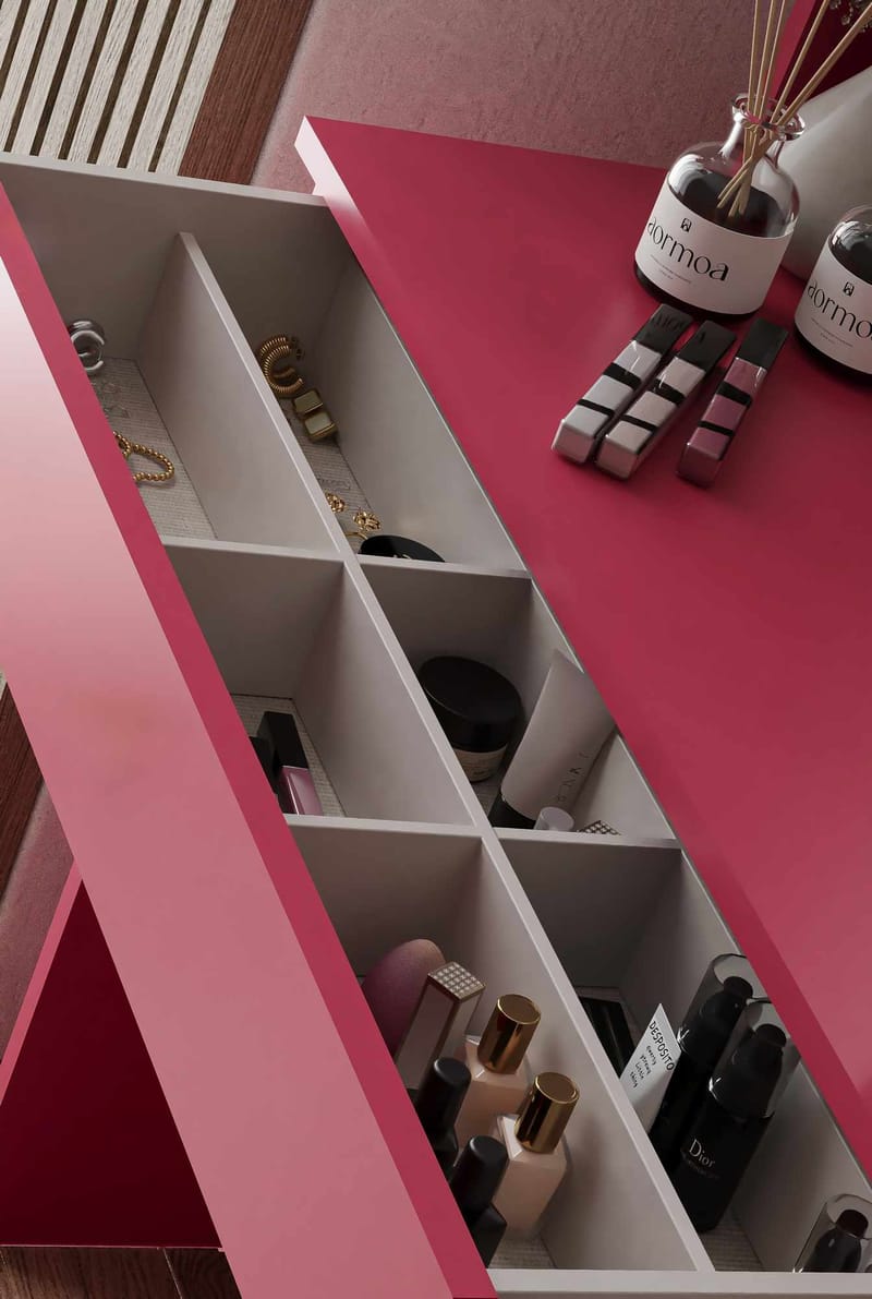 Fabrony Sminkbord med spegel 90 cm - Hallon - Möbler - Bord & matgrupper - Sminkbord & toalettbord