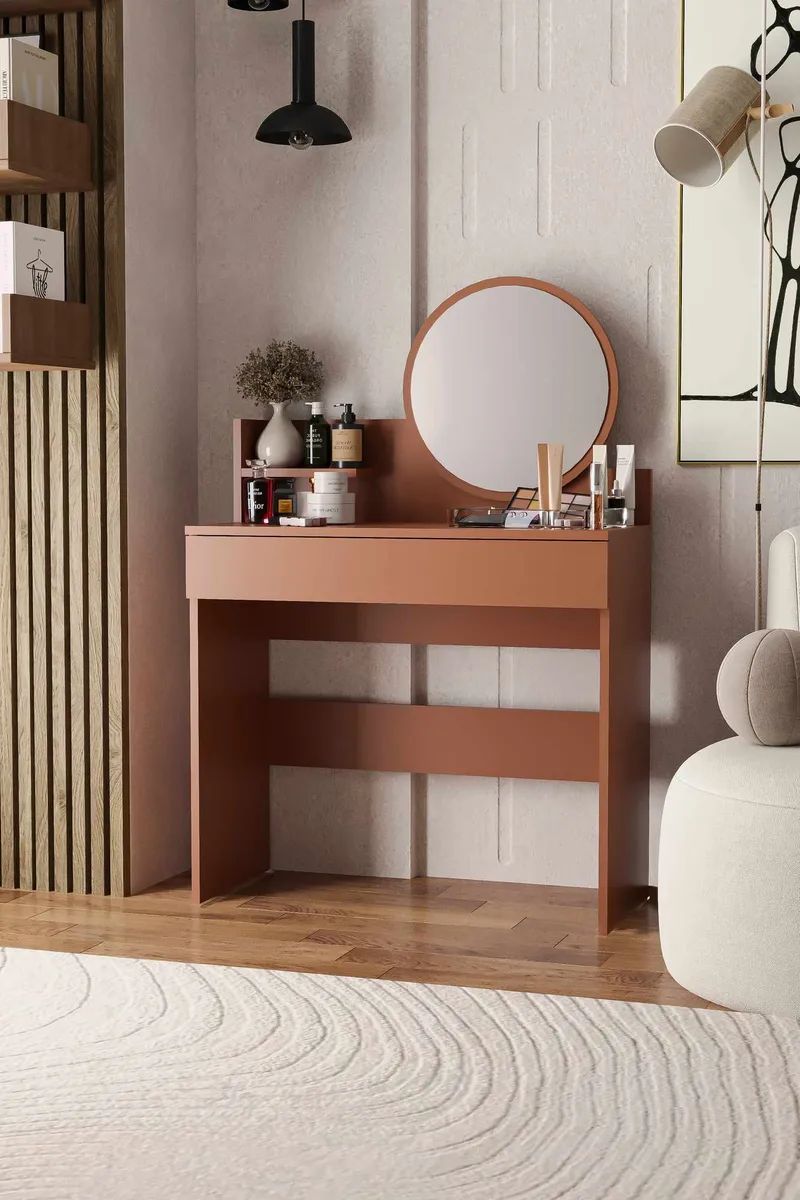 Fabrony Sminkbord med spegel 90 cm - Sepia - Möbler - Bord & matgrupper - Sminkbord & toalettbord