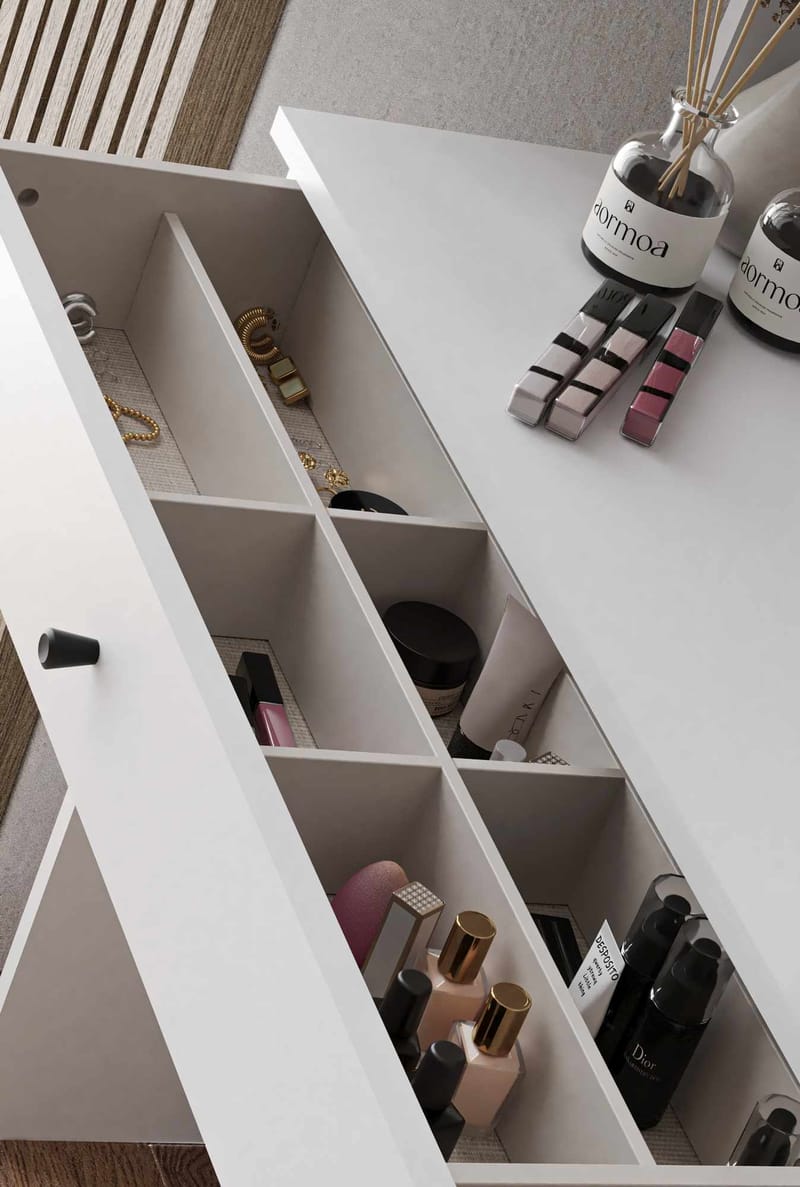 Fabrony Sminkbord med spegel 90 cm - Vit - Möbler - Bord & matgrupper - Sminkbord & toalettbord