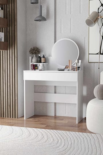 Fabrony Sminkbord med spegel 90 cm - Vit - Möbler - Bord & matgrupper - Sminkbord & toalettbord