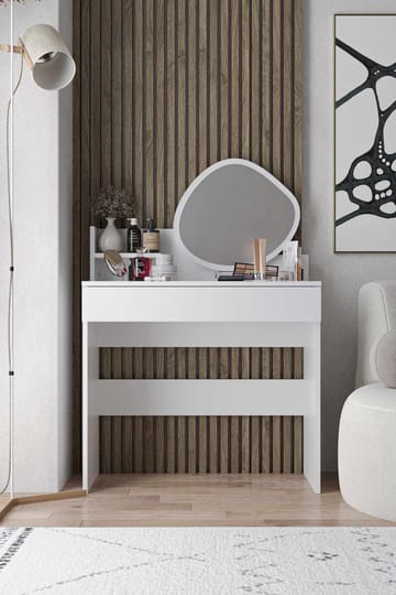 Fabrony Sminkbord med spegel 90 cm - Vit - Möbler - Bord & matgrupper - Sminkbord & toalettbord