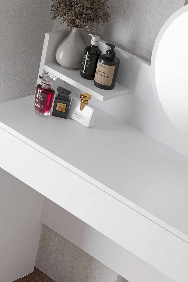 Fabrony Sminkbord med spegel 90 cm - Vit - Möbler - Bord & matgrupper - Sminkbord & toalettbord