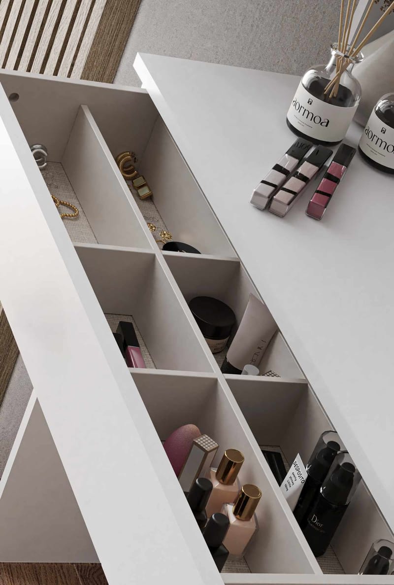 Fabrony Sminkbord med spegel 90 cm - Vit - Möbler - Bord & matgrupper - Sminkbord & toalettbord