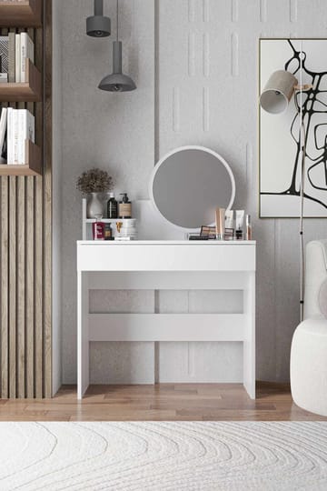 Fabrony Sminkbord med spegel 90 cm - Vit - Möbler - Bord & matgrupper - Sminkbord & toalettbord