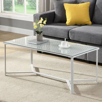 Fenara Soffbord 100 cm - Transparent och matt vit - Möbler - Bord & matgrupper - Soffbord