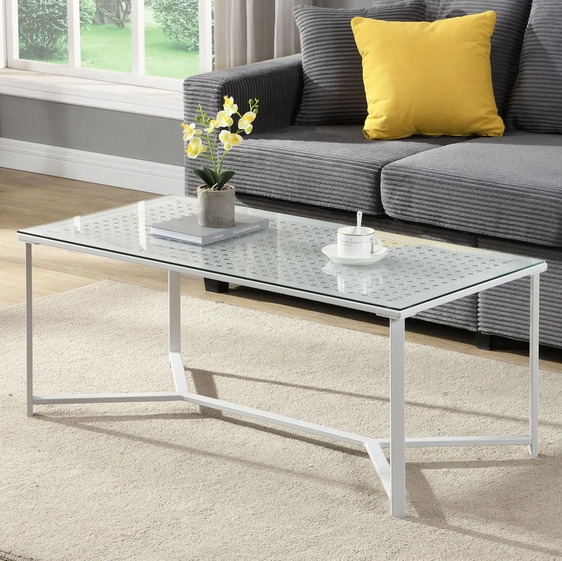 Fenara Soffbord 100 cm - Transparent och matt vit - Möbler - Bord & matgrupper - Soffbord