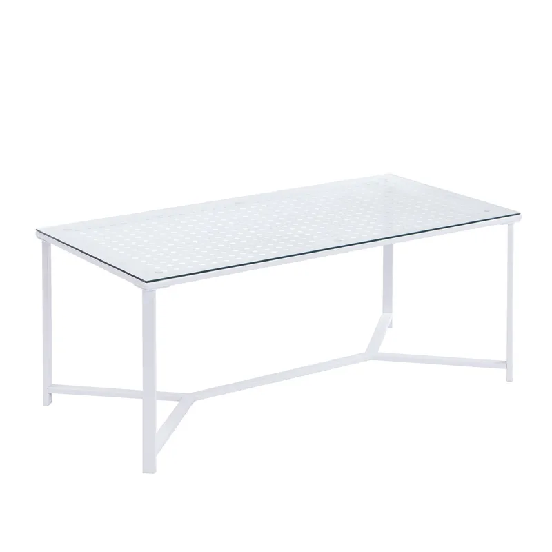 Fenara Soffbord 100 cm, Transparent och matt vit