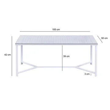 Fenara Soffbord 100 cm - Transparent och matt vit - Möbler - Bord & matgrupper - Soffbord