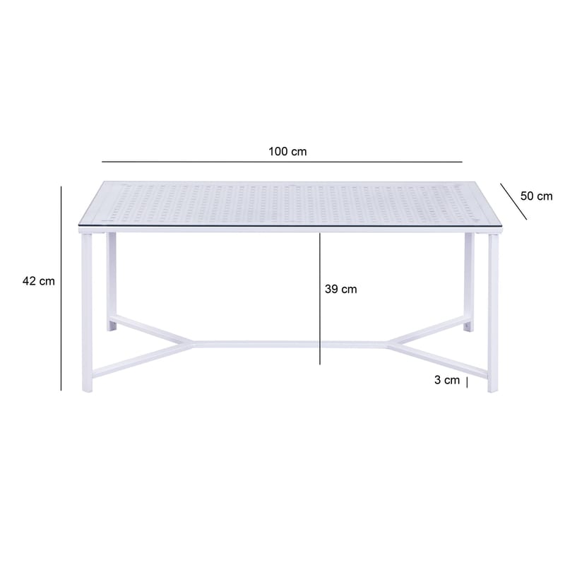 Fenara Soffbord 100 cm - Transparent och matt vit - Möbler - Bord & matgrupper - Soffbord