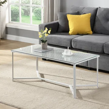 Fenara Soffbord 100 cm - Transparent och matt vit - Möbler - Bord & matgrupper - Soffbord