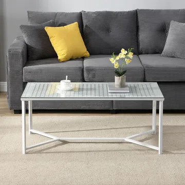 Fenara Soffbord 100 cm - Transparent och matt vit - Möbler - Bord & matgrupper - Soffbord