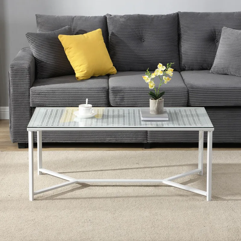 Fenara Soffbord 100 cm - Transparent och matt vit - Möbler - Bord & matgrupper - Soffbord