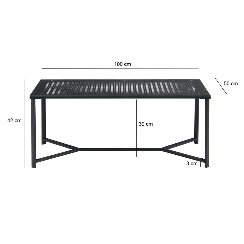 Fenara Soffbord 100 cm - Transparent och mattsvart - Möbler - Bord & matgrupper - Soffbord