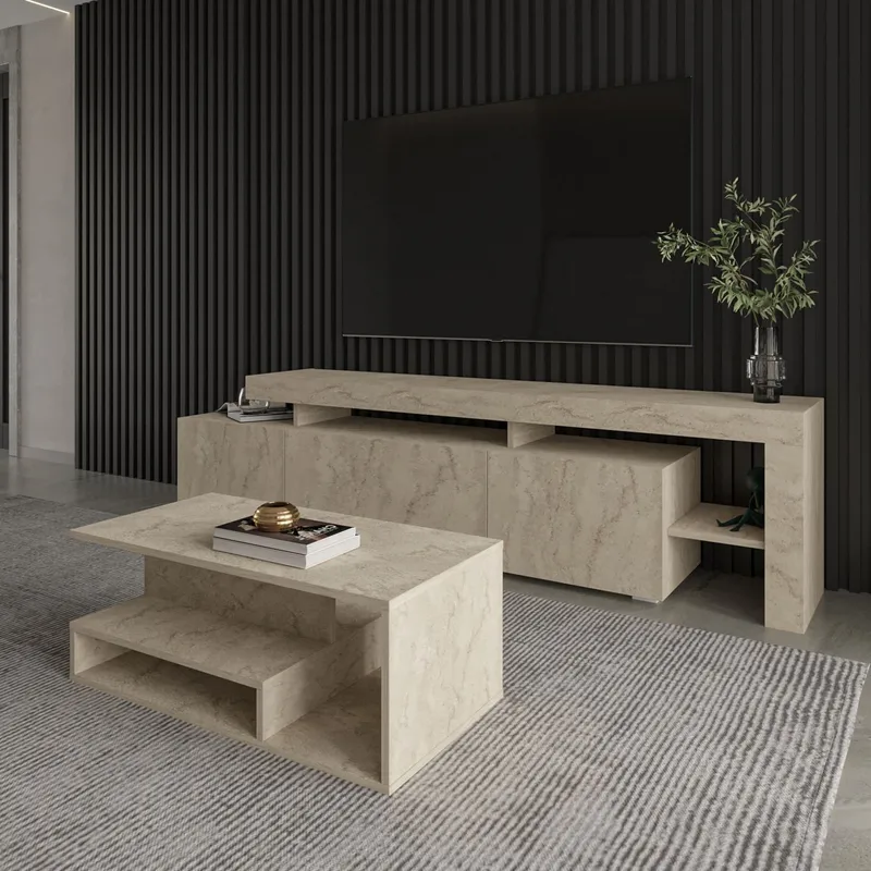 Fenlo Soffbord 90x35x44,8 cm - Travertin - Möbler - Bord & matgrupper - Soffbord