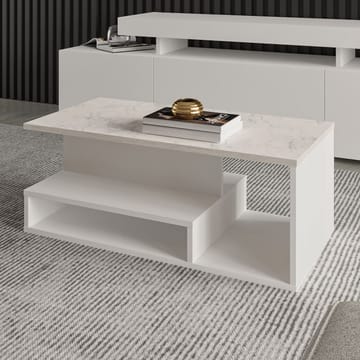 Fenlo Soffbord 90x35x44,8 cm - Vit marmor - Möbler - Bord & matgrupper - Soffbord