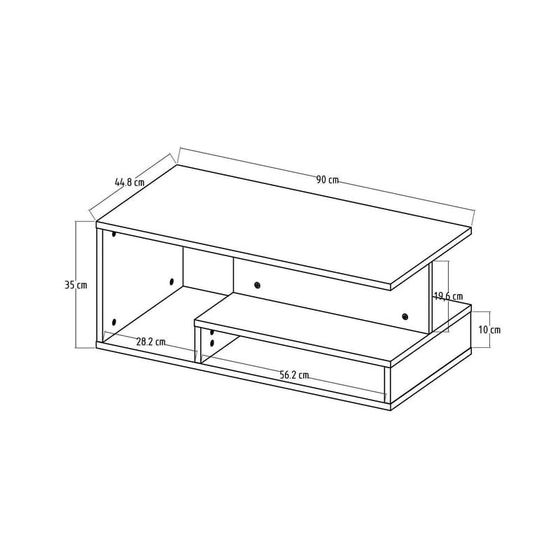 Fenlo Soffbord 90x35x44,8 cm - Vit marmor - Möbler - Bord & matgrupper - Soffbord
