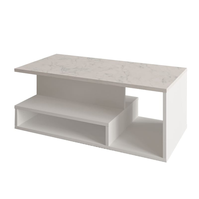Fenlo Soffbord 90x35x44,8 cm - Vit marmor - Möbler - Bord & matgrupper - Soffbord