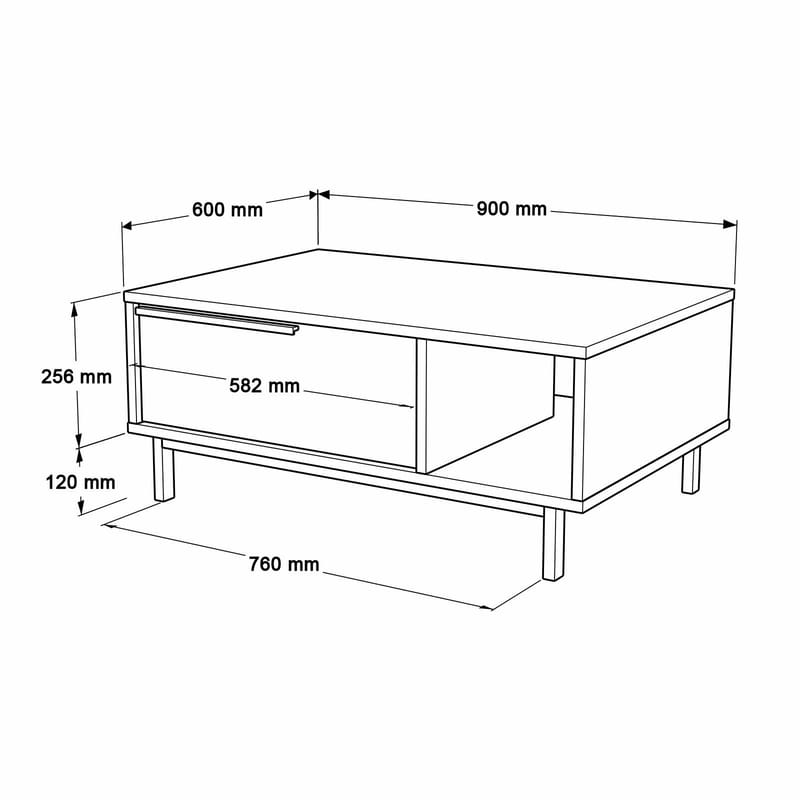 Fenvik Soffbord 90x37,6x60 cm - Naturlig och vit - Möbler - Bord & matgrupper - Soffbord