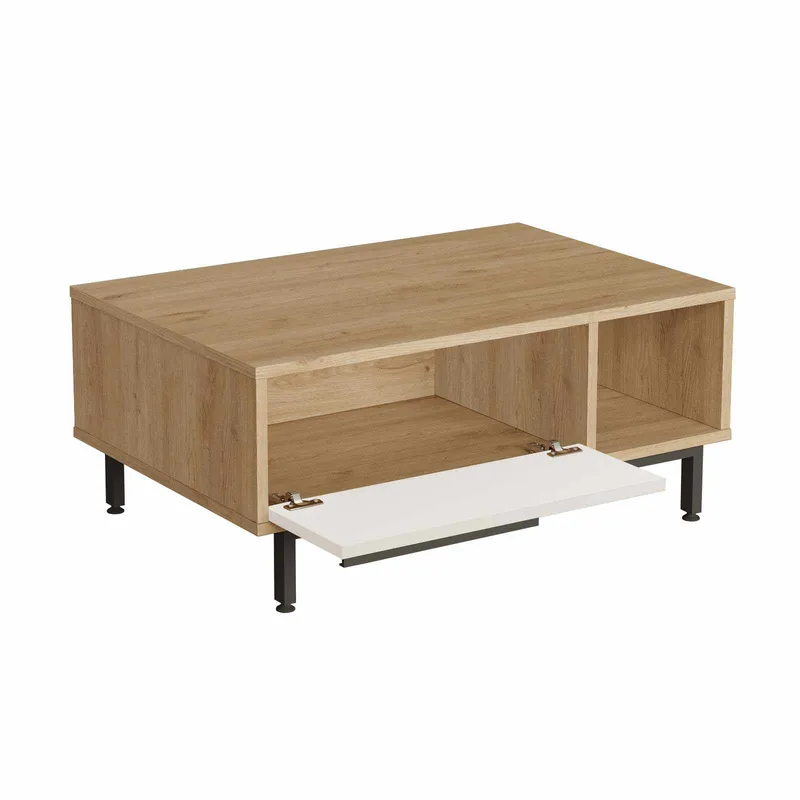 Fenvik Soffbord 90x37,6x60 cm, Naturlig och vit