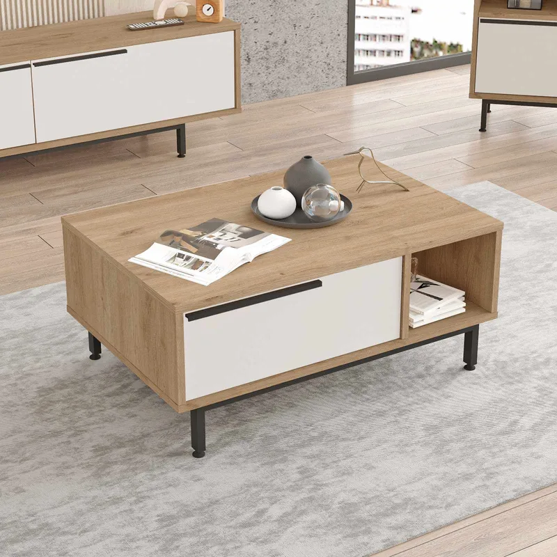 Fenvik Soffbord 90x37,6x60 cm - Naturlig och vit - Möbler - Bord & matgrupper - Soffbord