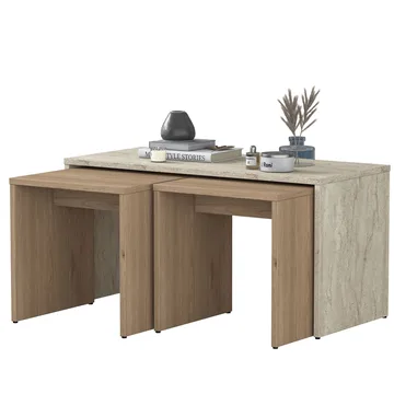 Fenvik Soffbordsset 90x44,8x40 cm - Travertin - Möbler - Bord & matgrupper - Soffbord