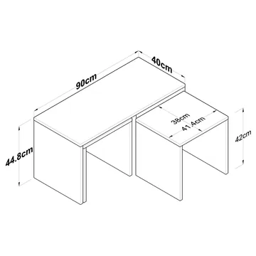 Fenvik Soffbordsset 90x44,8x40 cm - Travertin - Möbler - Bord & matgrupper - Soffbord