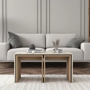 Fenvik Soffbordsset 90x44,8x40 cm - Travertin - Möbler - Bord & matgrupper - Soffbord