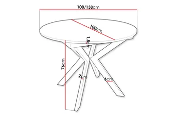 Ferrer Utdragbart Runt Matbord 100 cm med Mörkt Trä- och Metallutseende - Svart - Möbler - Bord & matgrupper - Matbord & köksbord