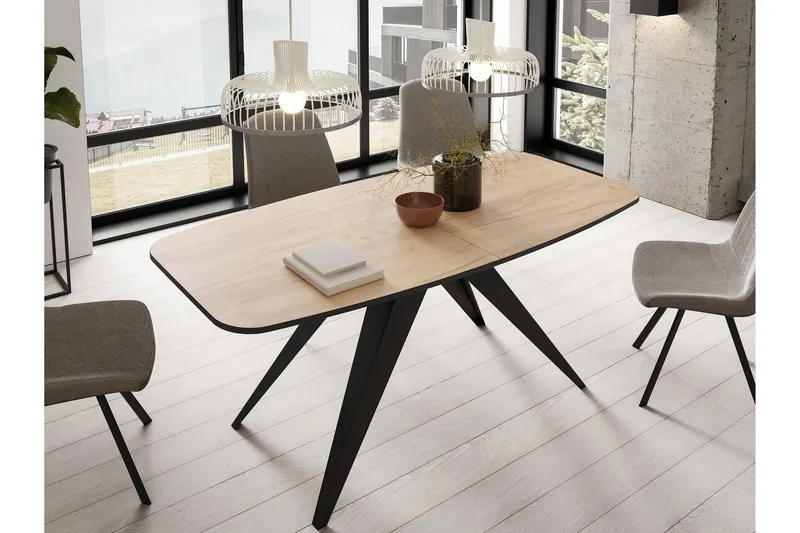 Ferro Matbord 198 cm - Svart/Beige - Möbler - Bord & matgrupper - Matbord & köksbord