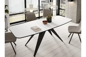 Ferro Utdragbart Rektangulärt Matbord 160 cm med Mörkt Trä- och Metallutseende - Svart - Möbler - Bord & matgrupper - Matbord & köksbord
