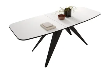 Ferro Utdragbart Rektangulärt Matbord 160 cm med Mörkt Trä- och Metallutseende - Svart - Möbler - Bord & matgrupper - Matbord & köksbord