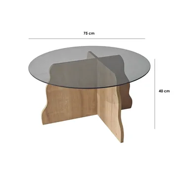 Fikret Soffbord 75 cm Rund Glas - Safir Ek Och Rökt - Möbler - Bord & matgrupper - Soffbord