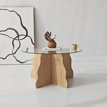 Fikret Soffbord 75 cm Rund Glas - Safir Ek Och Transparent - Möbler - Bord & matgrupper - Soffbord