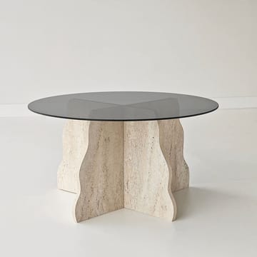 Fikret Soffbord 75 cm Rund Glas - Travertin Och Rökt - Möbler - Bord & matgrupper - Soffbord