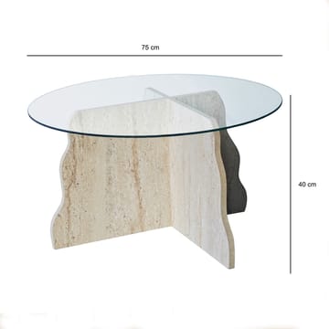Fikret Soffbord 75 cm Rund Glas - Travertin Och Transparent - Möbler - Bord & matgrupper - Soffbord